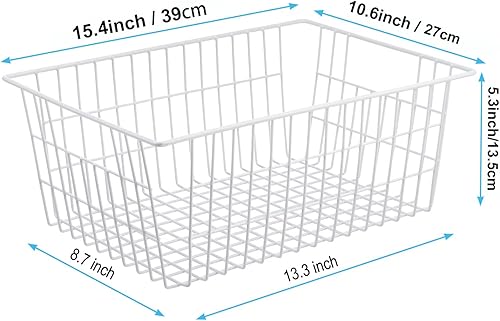 Miniatura 2 de iPEGTOP Cestas de almacenamiento de alambre para congelador, juego de 6 cubos grandes de 15.4 pulgadas organizadores de almacenamiento de granja con