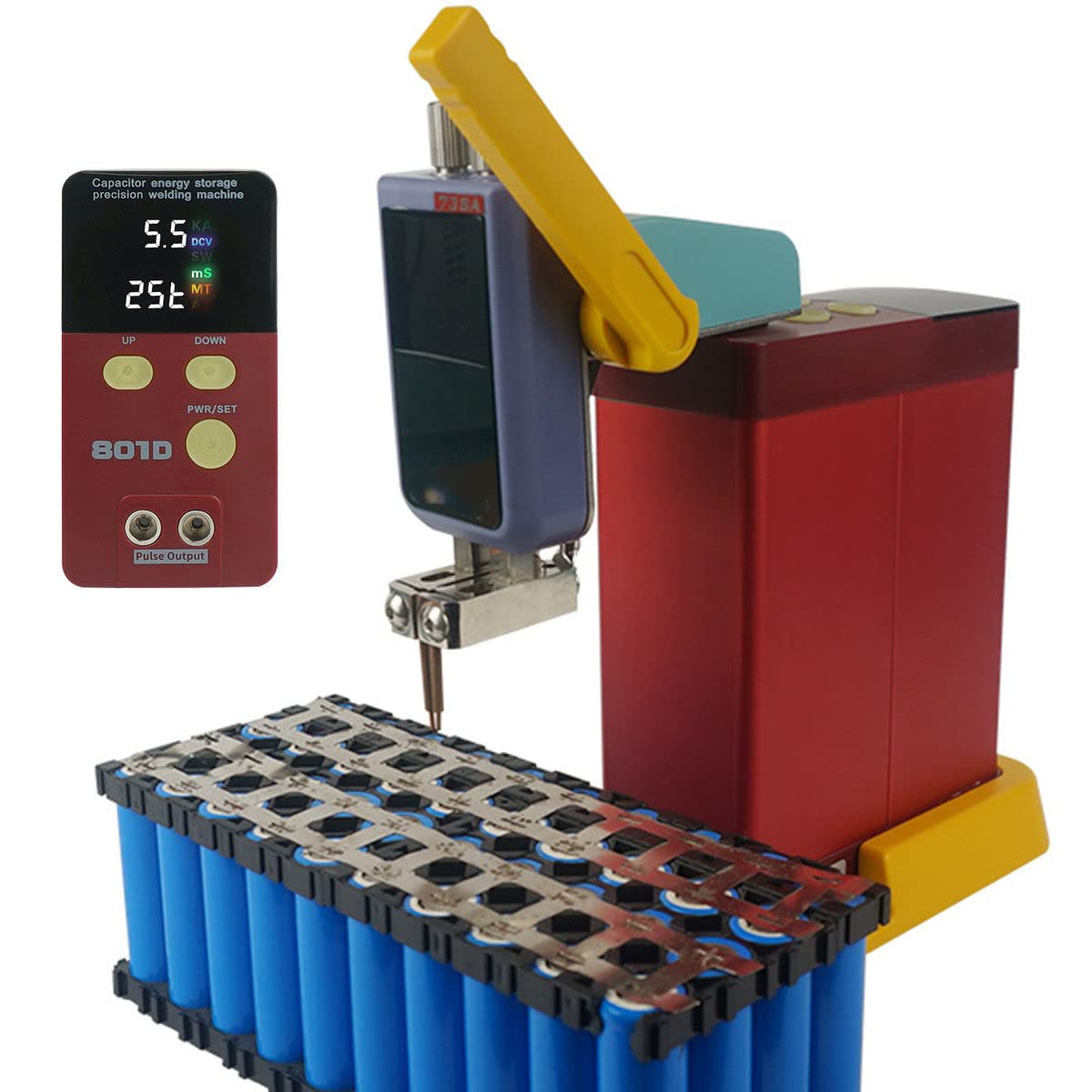 Saldatrice a punti a batteria, saldatrice a impulsi con accumulo di energia con condensatore da 12 KW, saldatrice a impulsi portatile con accumulo di energia per batterie al litio 18650 14500