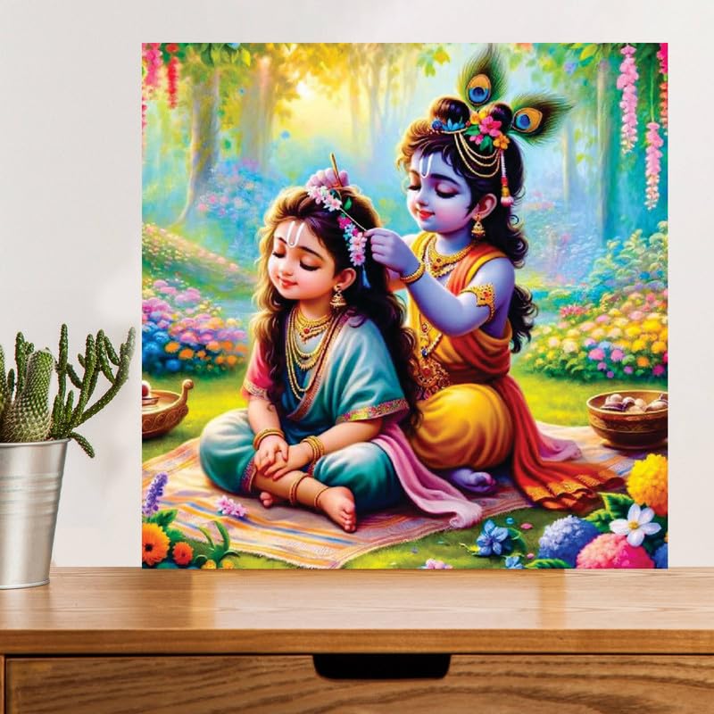 Image of British Terminal Cute little Bal Gopal Baby God Krishna| Kanha Ji | Laddu Lord Makhan Chor Painting Religious Poster for Pregnant Women for wall (matt thin vinyl,sticker,multicolor,unframed)| bj335