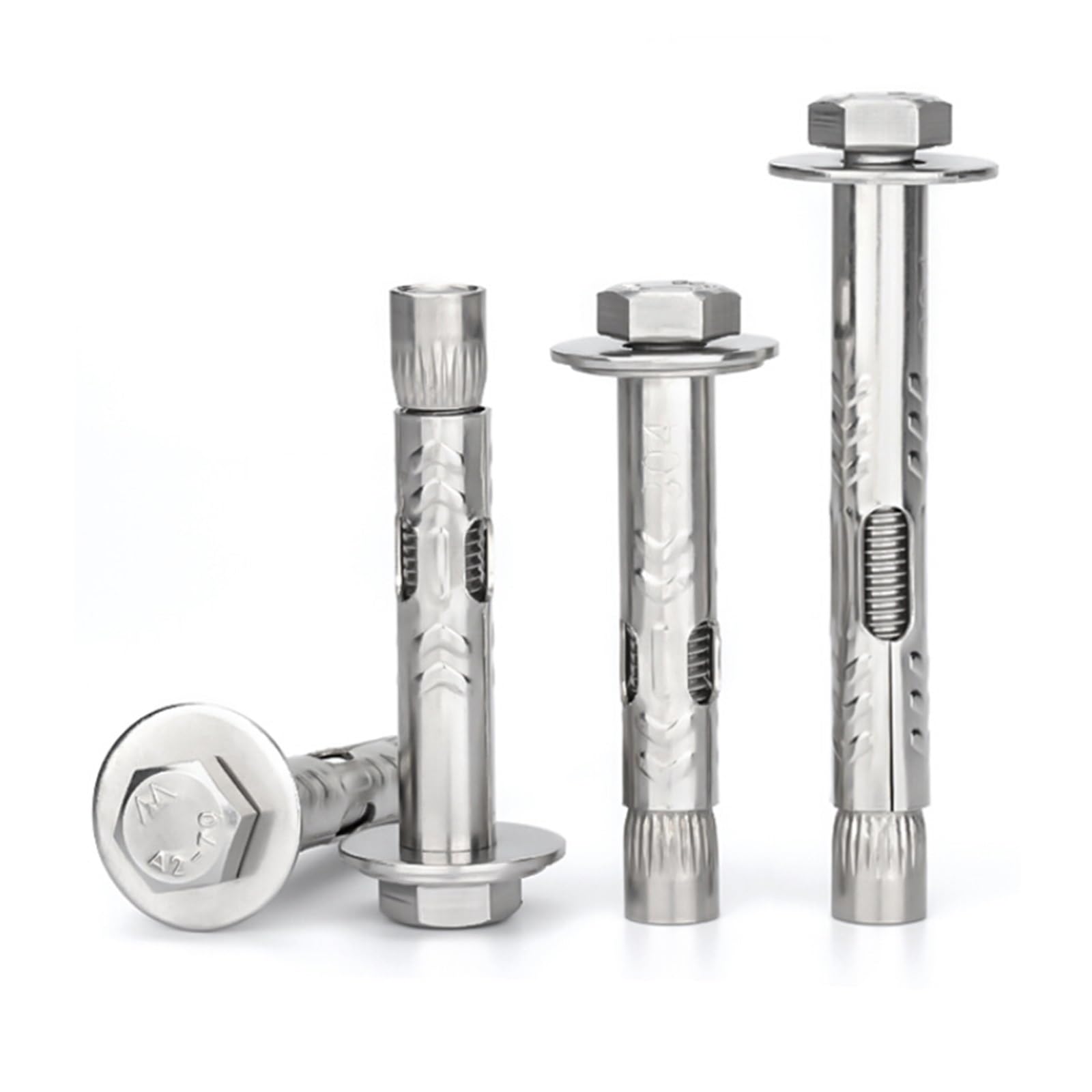 Anclaje Pared Perno de expansión hexagonal exterior | M6 M8 M10 M12 304 Tornillo de fijación de anclaje de zócalo de acero inoxidable Hormigón(5PCS,M8x70)
