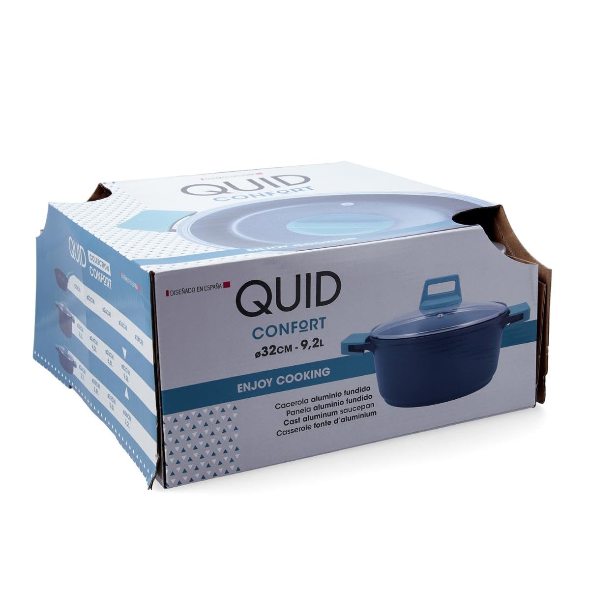Quid Casseruola in alluminio pressofuso 32 cm - 9,2 l alluminio adatto vetroceramica adatto induzione 2 strati antiaderenti