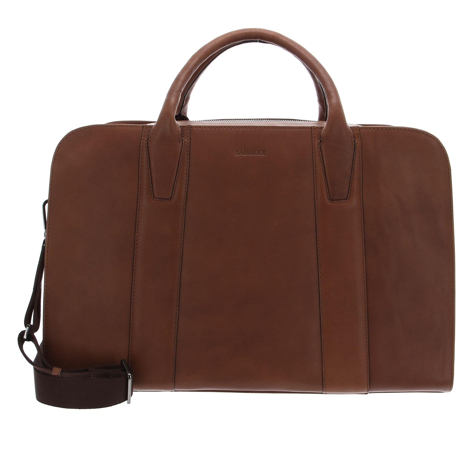 Bolsa de viaje SADDLER Sao de cuero genuino en color tan marrón estilo bolso cartera 6