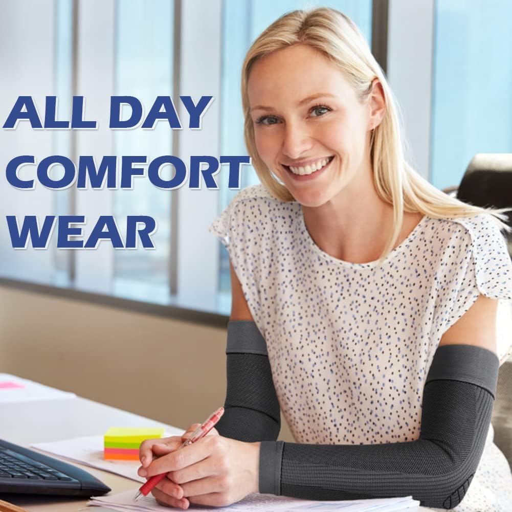 beister Compression Arm Sleeves Elbow Supports,Full Arm Supports Protection for Men & Women (Pair),Non-Slip Sports Arm Braces