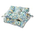 Greendale Home Fashions Square Outdoor Dining Seat Cushion (Set of 2), Paisley 2 Count