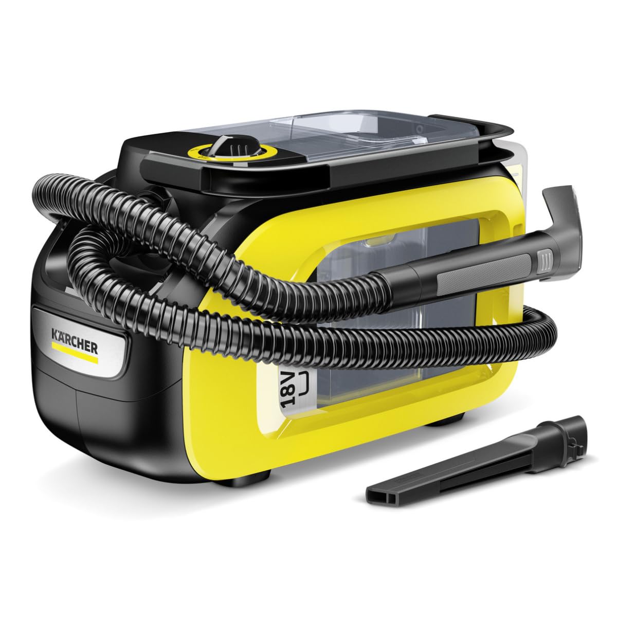 KÄRCHER SE 3-18 Compact Akku-Waschsauger (Integrierter Sprühschlauch, extra Wasch- und Fugendüse zur Polsterreinigung, 75 mm Arbeitsbreite, Durchspülfunktion, Autoreinigung, ohne Akku und Ladegerät)