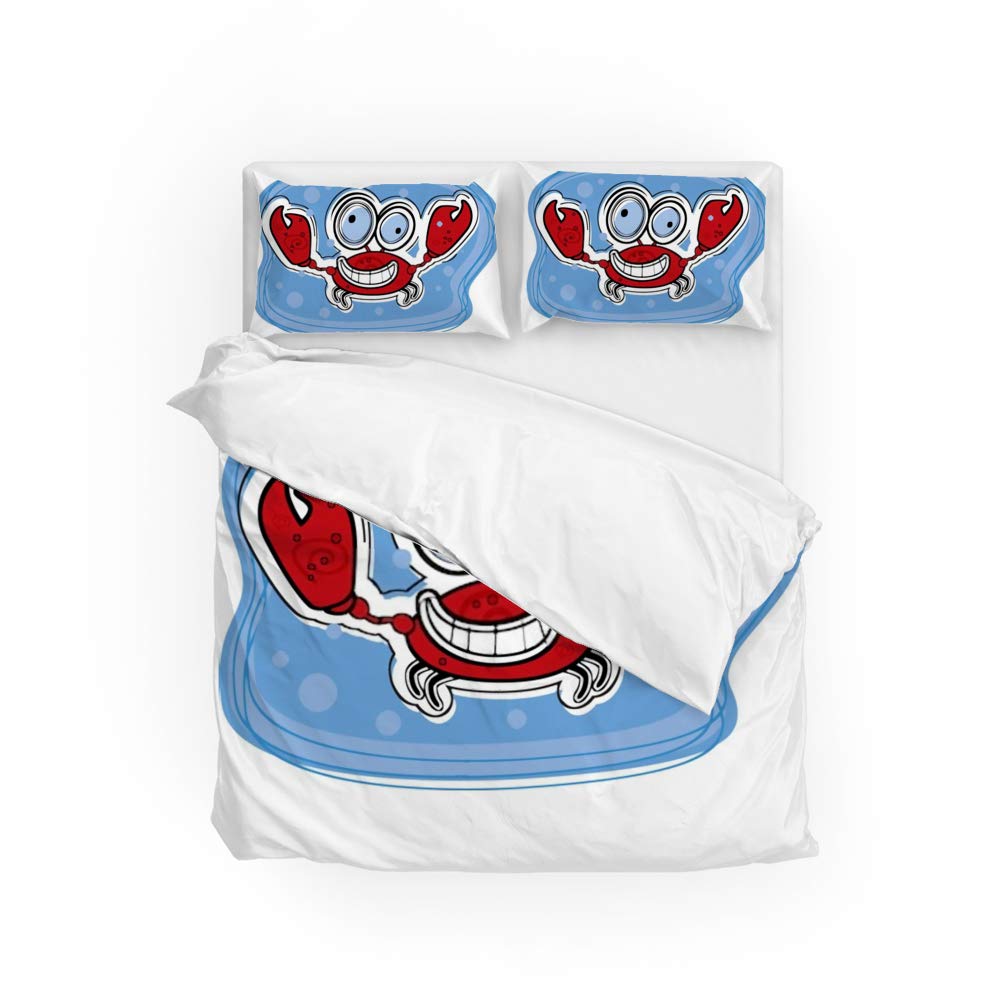 Housse de couette crabe parure de lit 3 pièces Long Twin 100% polyester