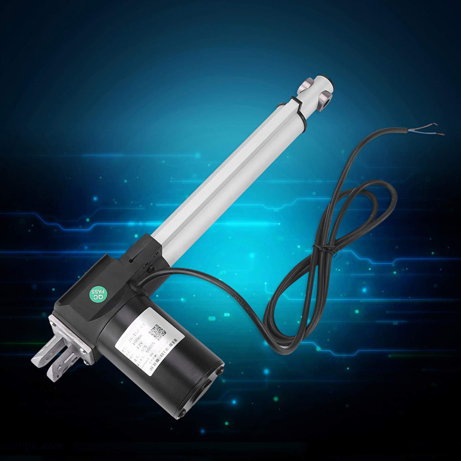 Actionneur linéaire électrique DC 12 V Force 6000N Course de Levage maximale Support de Moteur électrique étanche actionneur linéaire à Fonctions Multiples(100mm)