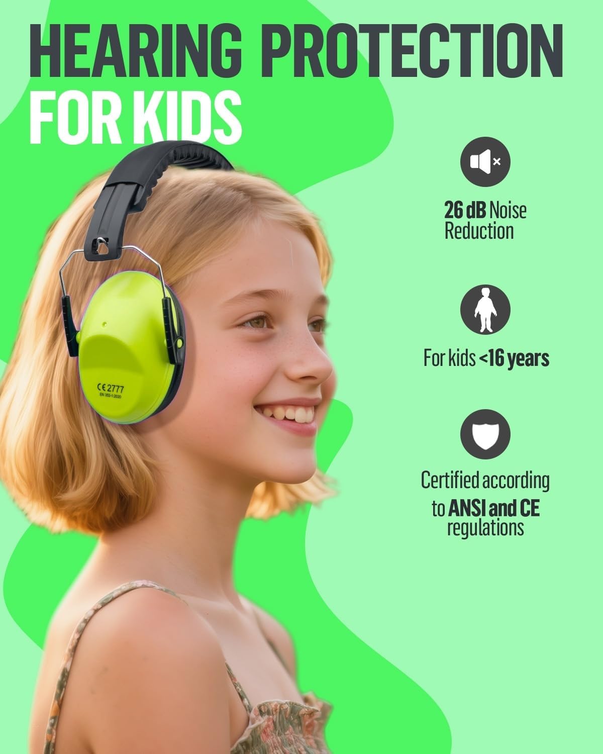 GUKOY Ear Defenders Children, 26dB SNR Noise Cancelling Headphones Sound Blocking Earmuffs Autism - Image 2