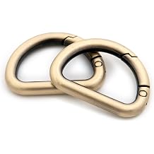 Loosco Metal D-Rings, 10 PCS D-Ring Findings Metal Welded D Rings for Zipper Puller Lanyard Purse Making DIY Craft Brushed Brass