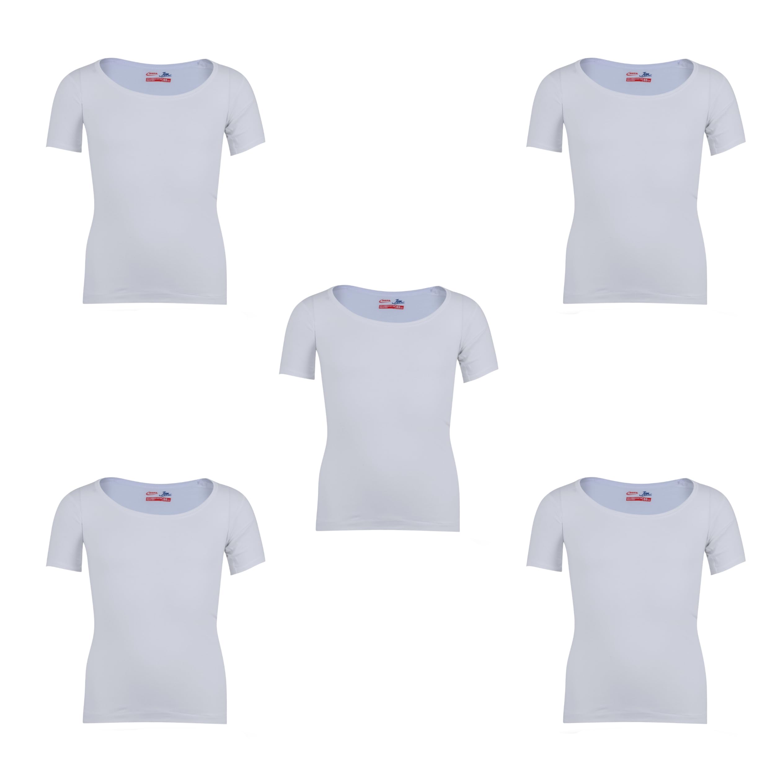 Half Sleeves Vest for Boys | 100% Cotton Fabric | Round Neck | Regular Fit | White