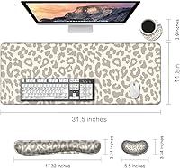 Vista 41 de MIBITRI Juego de alfombrillas para mouse y teclado, alfombrilla de mouse extendida para juegos + soporte ergonómico para reposamuñecas para teclado