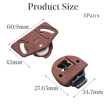 4 Pcs Sliding Door Rollers Nylon for Wardrobe Cabinet Repair