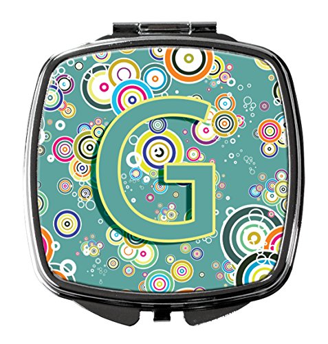 Caroline's Treasures CJ2015-GSCM Letter G Circle Circle Teal Initial Alphabet Compact Mirror, Multicolor