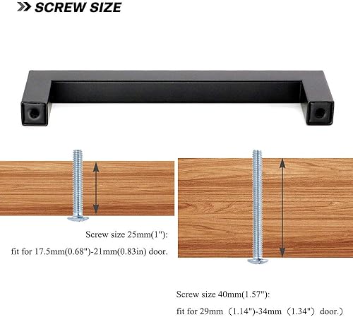 Miniatura 4 de Goldenwarm LSJ12BK128 Manillas de gabinetes de 5pulgadas para cajones de cocina, tiradores cuadrados negros para gabinetes de baño, paquete de 1