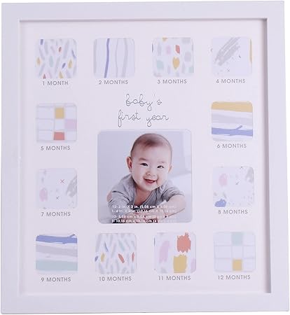 Amazon Cobalt Planet ベビーフレーム フォトフレーム 12が月 成長記録 壁掛け ベビー 赤ちゃん 写真立て 置き掛け兼用 木製フレーム 出産祝い 内祝い ベビー記念品 ホワイト ベビーフォトフレーム 写真立て ベビー マタニティ 通販