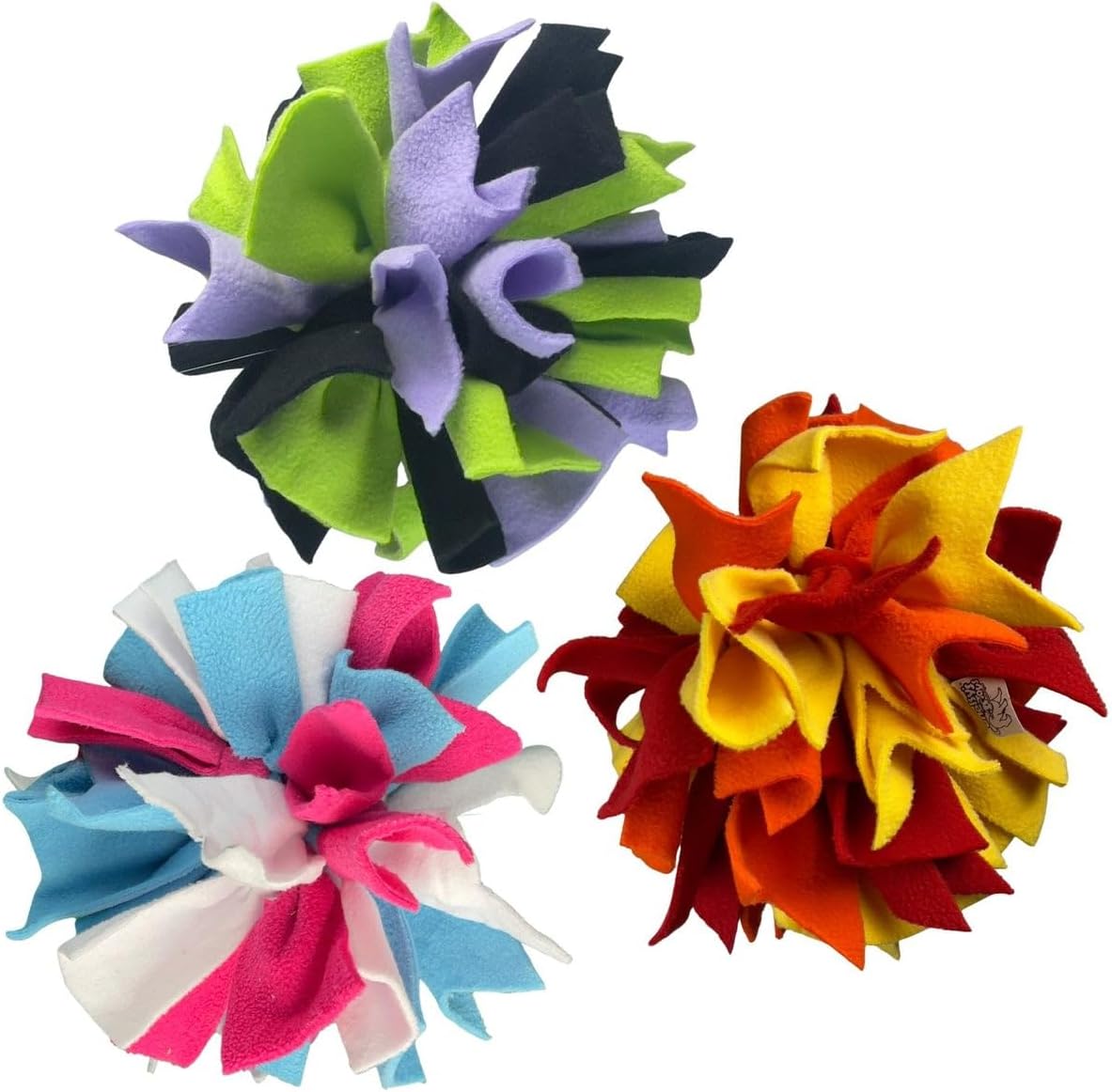 Chelsy's Toys Interactive Snuffle Ball for Dogs, Mental Stimulation Toy, Slow-Play Treat Dispenser, Brain Exercise for Puppies & Seniors, Teething Relief, Blue, Orange, Purple Refill Pack