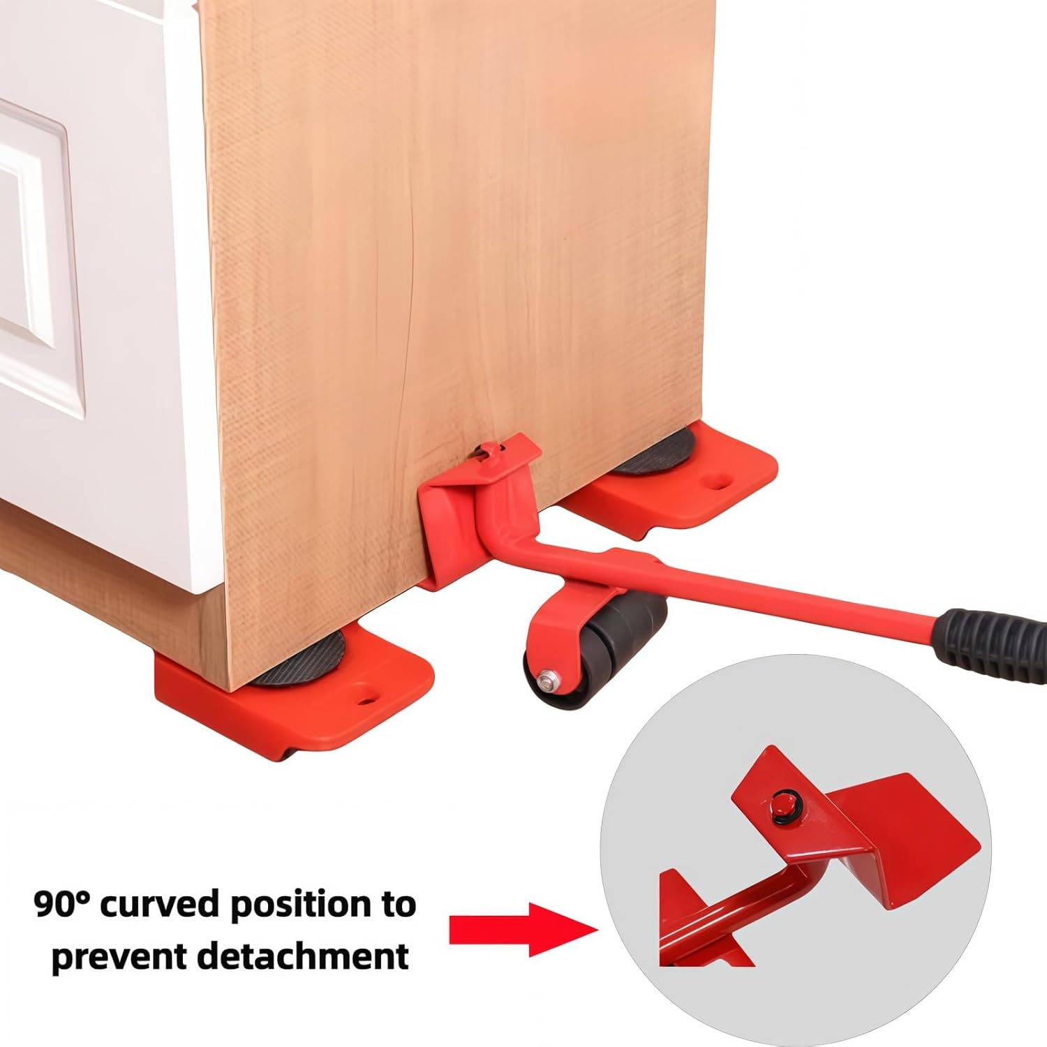 Heavy-Duty Furniture Moving Tool with Wheels, Featuring a Height-Adjustable Lifting Lever and Four-Wheel Sliders, Suitable for Sofas, refrigerators, and Washing Machines. (Blue)