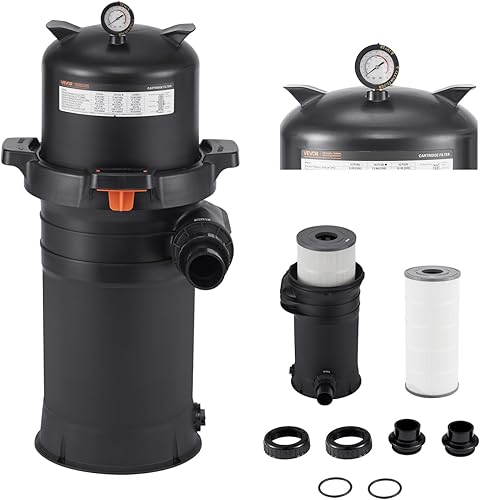 Miniatura 17 de VEVOR Depósito de filtro de piscina Pro 2026 y elemento para piscinas sobre el suelo y enterradas, sistema limpiador grande de 520-525 pies Versión