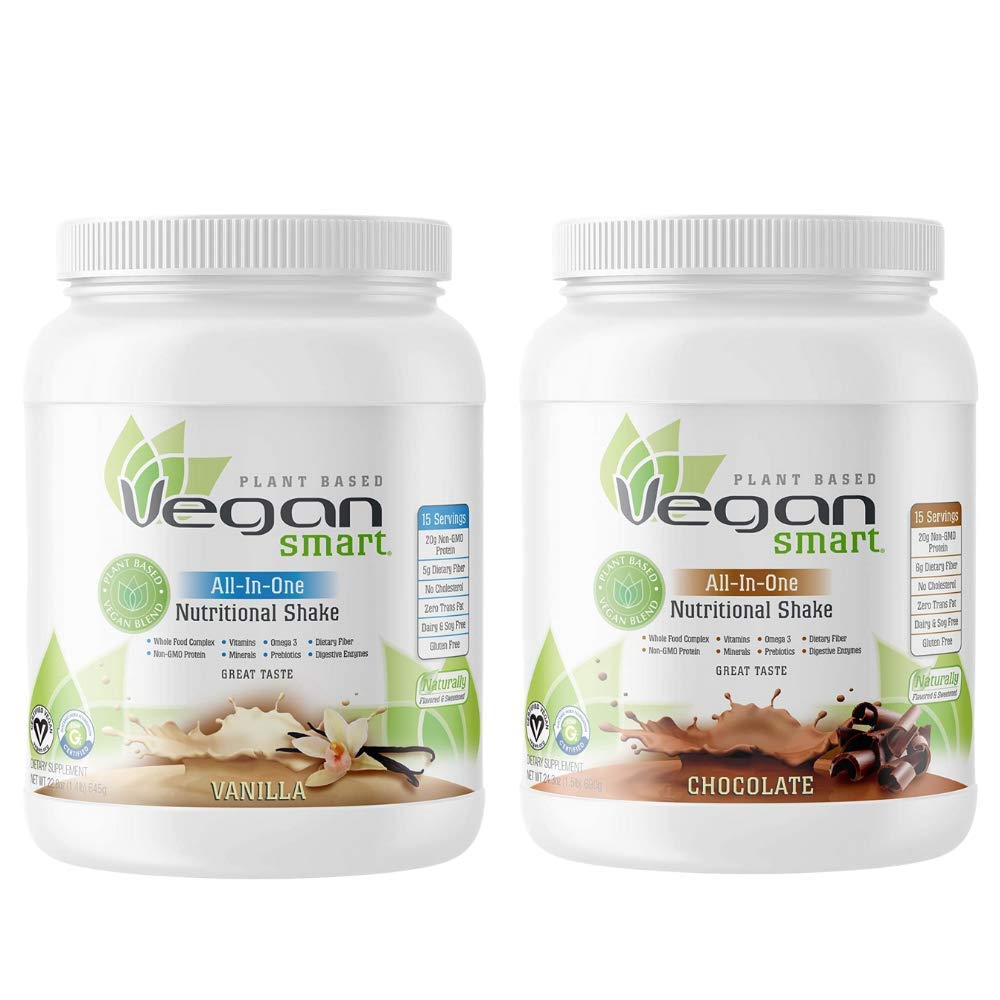 Buy Vegan Smart 2 Pack Chocolate & Vanilla Organic Plant Based Protein