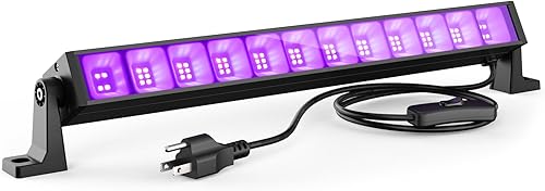 Barra de luz negra LED de 40W para fiesta brillante, luz negra con enchufe e interruptor, cada una ilumina un área de 484 pies cuadrados, luces