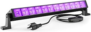 40W LED Black Light Bar for Glow Party, Blacklight with Plug &Switch, Each Light Up 484 Sq.ft Area, Halloween Glow Lights, Fluorescent Body Paint, Stage Lighting