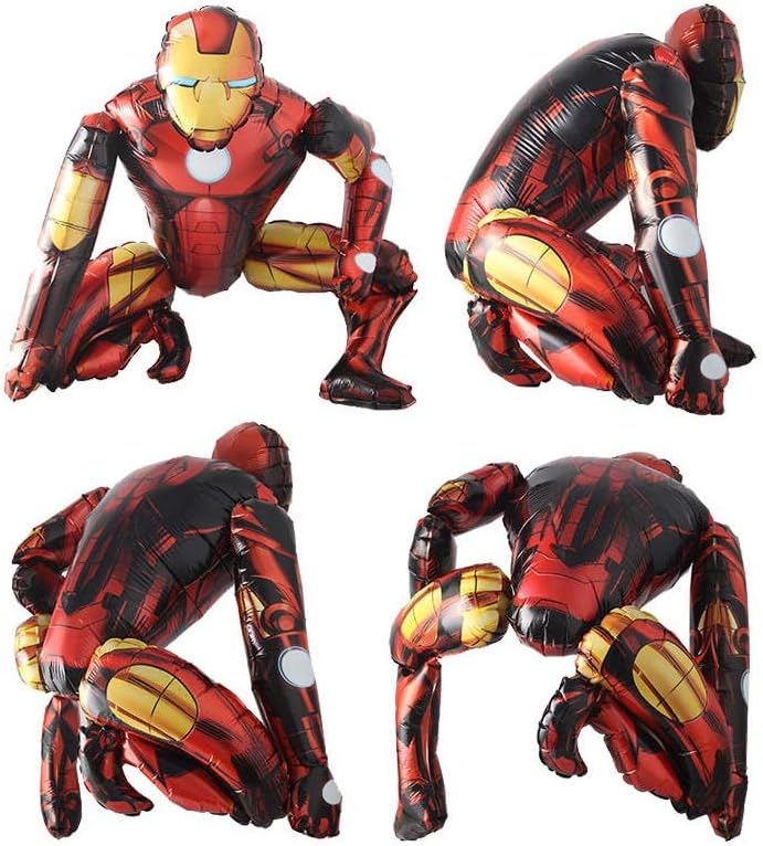 BCD-PRO Superhero Iron Man 3D Stand Airwalker Balloons Medium Size for Kid Toddler Birthday Decorations