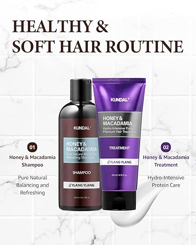 Miniatura 3 de KUNDAL Juego de champú y acondicionador natural para el cabello aroma a ylang ylang - Reparación del cabello de daño definitivo fortalecer, nutrir y