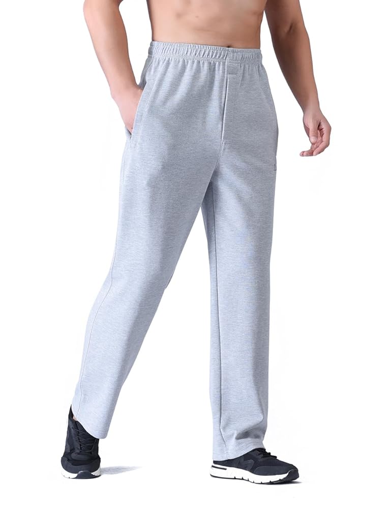 Amazon.com: Zoulee Men's Open-Bottom Cotton Track Pants