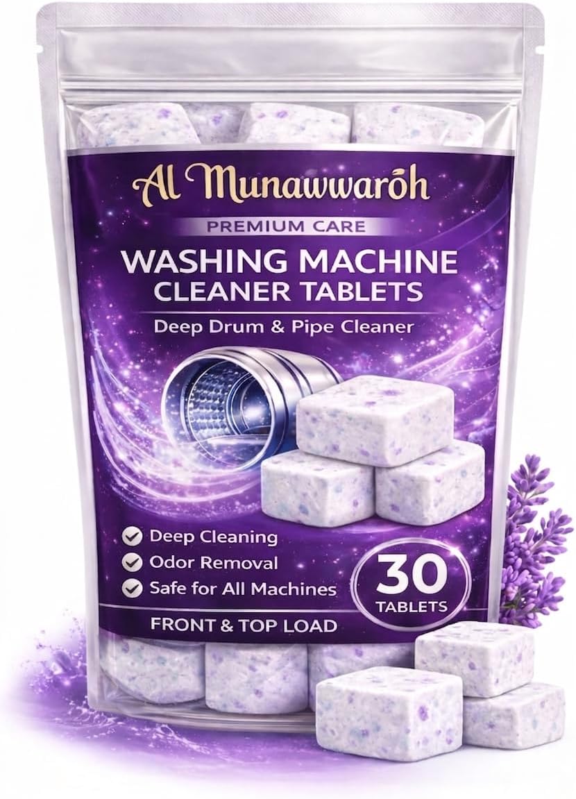 Washing Machine Cleaner Tablets (30 Tablets) | Drum & Pipe Deep Cleaner | Lavender Scent | Removes Odour, Limescale & Residue | For Front Load & Top Load Fully Automatic Washing Machines
