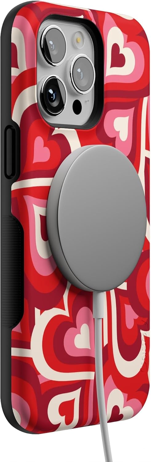 Casely iPhone 14 Pro Max Case | Love Song Remix | Ombre Hearts | Bold Protective Design | Compatible with MagSafe