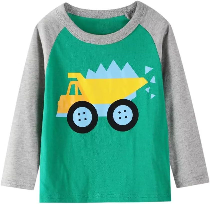 Toddler Boy Long Sleeve Shirts Kids Cotton Fall Top Crewneck Clothes 2-7 Years - Image 2