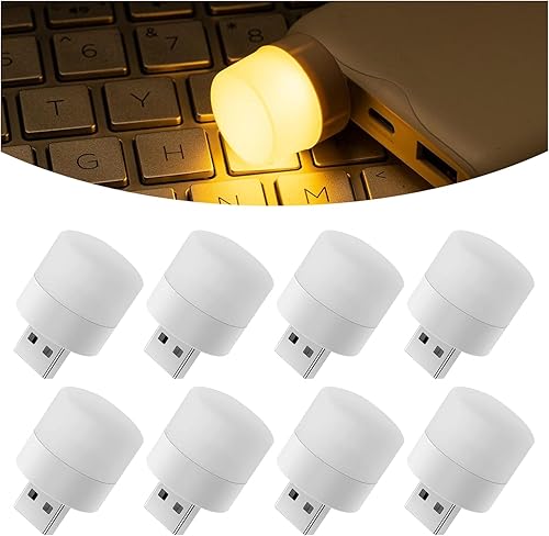 Nurluce Luz nocturna USB 9cs blanco cálido mini bombilla LED USB luz de ahorro de energía bombilla LED compacta iluminación portátil mini luz USB