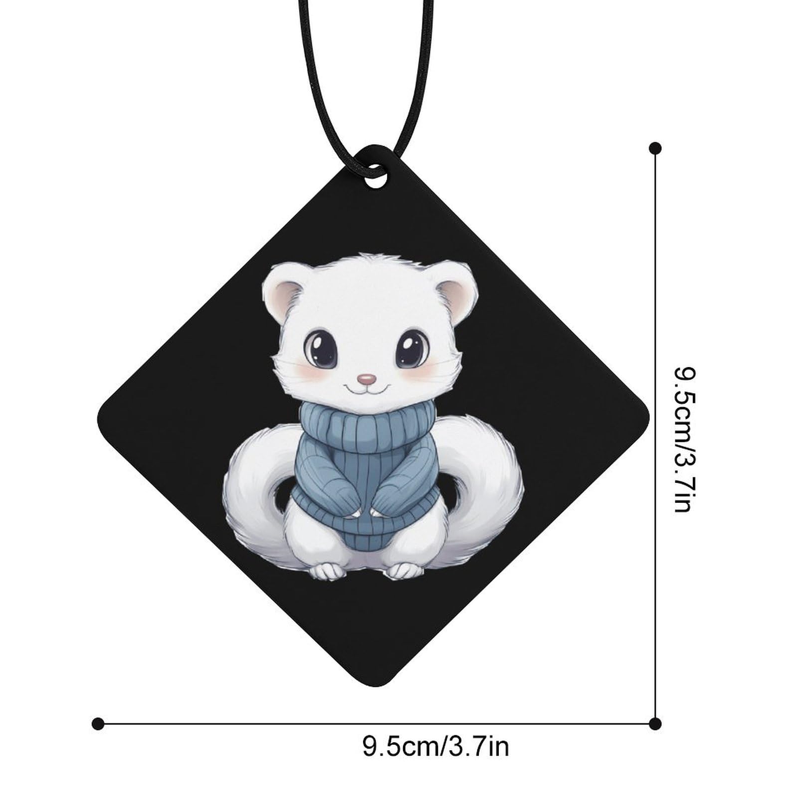 White Mink Car Air Freshener Hanging Aromatherapy Tablets for Car Accessories Rhombus