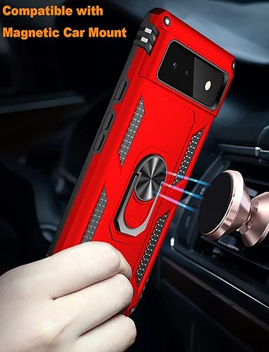 Miniatura 7 de IKAZZ Funda adecuada para Google Pixel 6A, grado militar, a prueba de golpes, resistente, para pasar la prueba de caídas de 16 pies con soporte