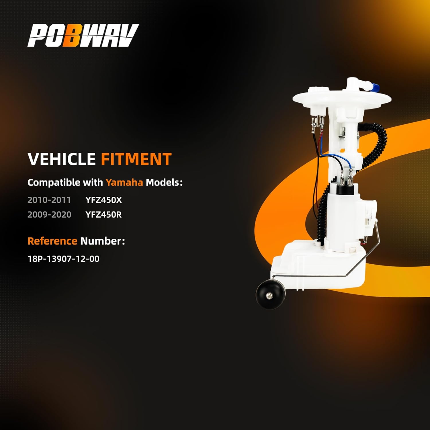18P-13907-12-00 Fuel Pump Module Assembly Replacement for Yamaha YFZ450R 2009-2020 / YFZ450X 2010-2011 | Replaces#18P-13907-11-00 | Complete EFI Fuel Pump with Filter & Regulator
