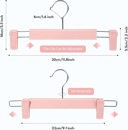Miniatura 3 de Lamitocs Skirt HangersPants Hangers with Clips360  Swivel Hooks Space Saving Hangers for Pants Skirts Clothes Jeans 20Pack Pink
