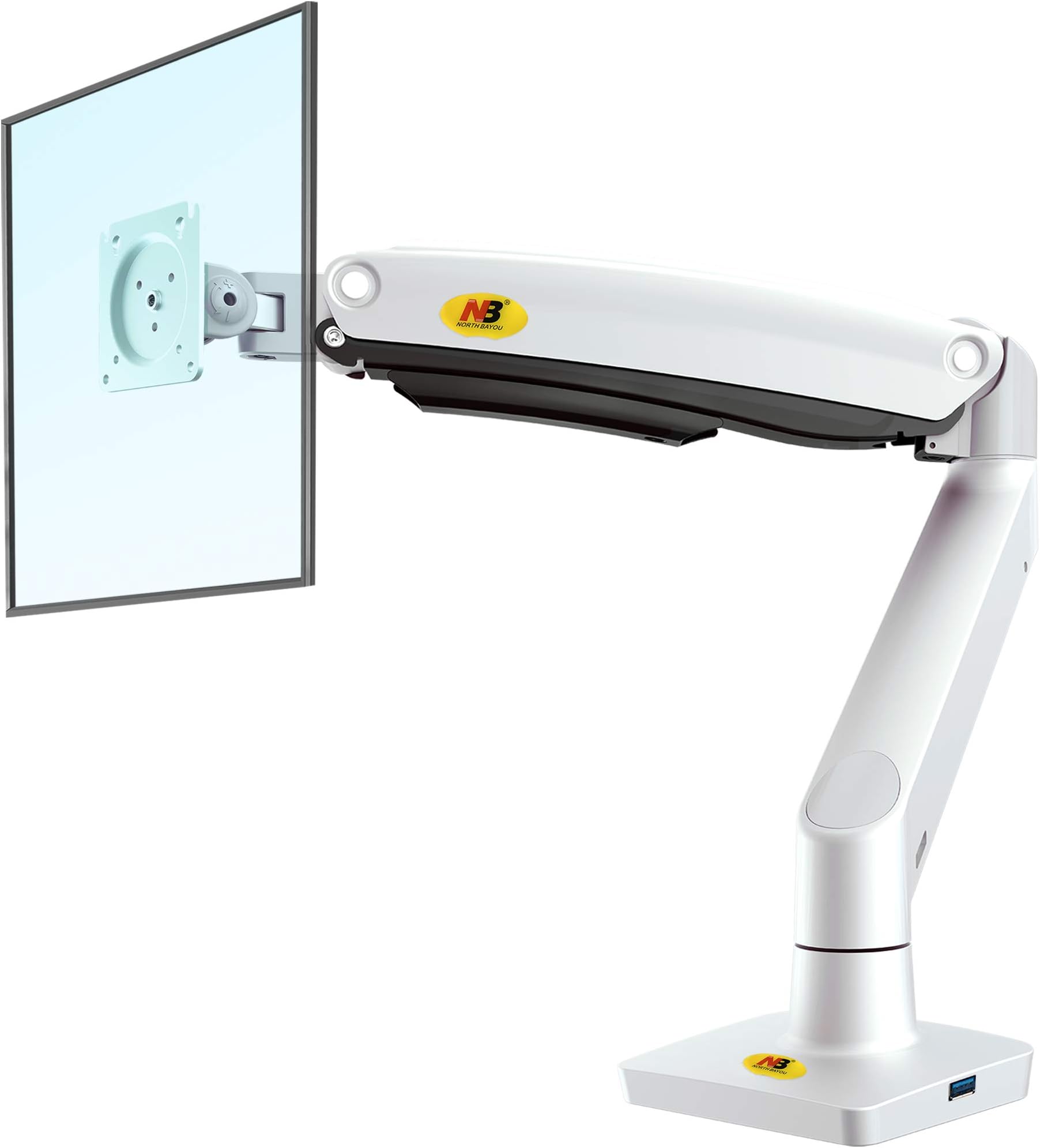 Monitor Desk Mount Ultra Wide Full Motion Swivel Long Arm with Gas Spring for 22''-35''Monitors from 6.6 to 26.4lbs Height Adjustable Monitor Stand G70-W