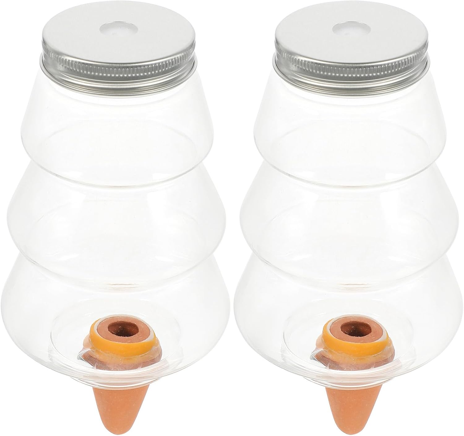 Kisangel 2pcs Automatic Plant Waterer for Houseplants and Garden with 400ml Capacity, Plastic and Ceramic Self Watering Device, Creative Christmas Tree Shape, Prevents Overwatering,