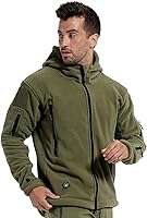 Vista 3 de ReFire Gear Chaqueta táctica militar deportiva de hombre con capucha de lana para clima frío Verde militar