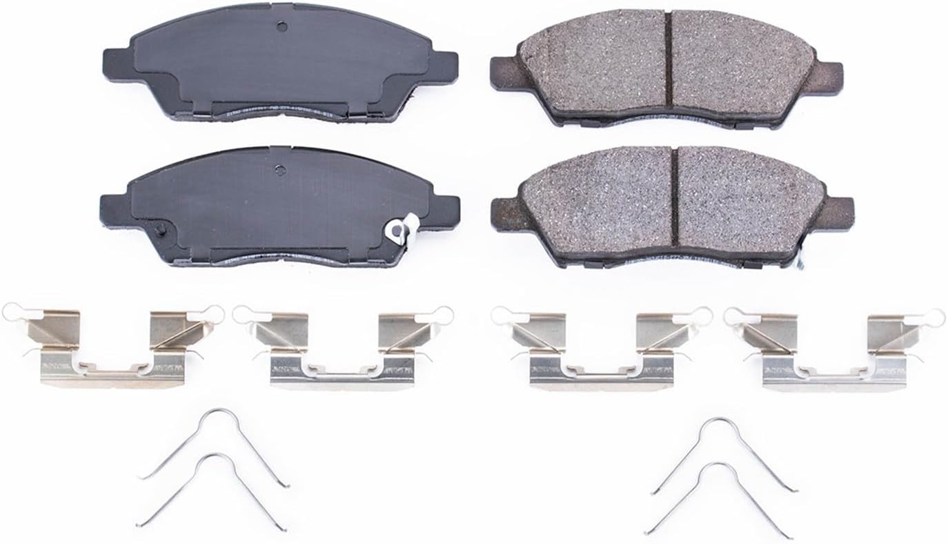 PowerStop Front Brake Pads For Nissan Micra 2015-16 |Versa 2012-19 |Versa Note 2014-19 - Z17 Ceramic Brake Pads With Installation Hardware, 17-1592