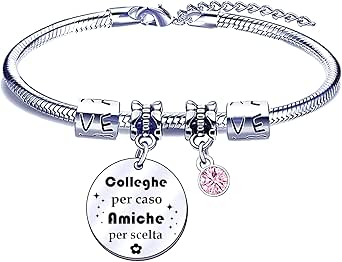 Bracciale Con Lettera Per Amica - Regalo Di Amicizia, Acciaio Inossidabile, Con Ciondolo Personalizzabile