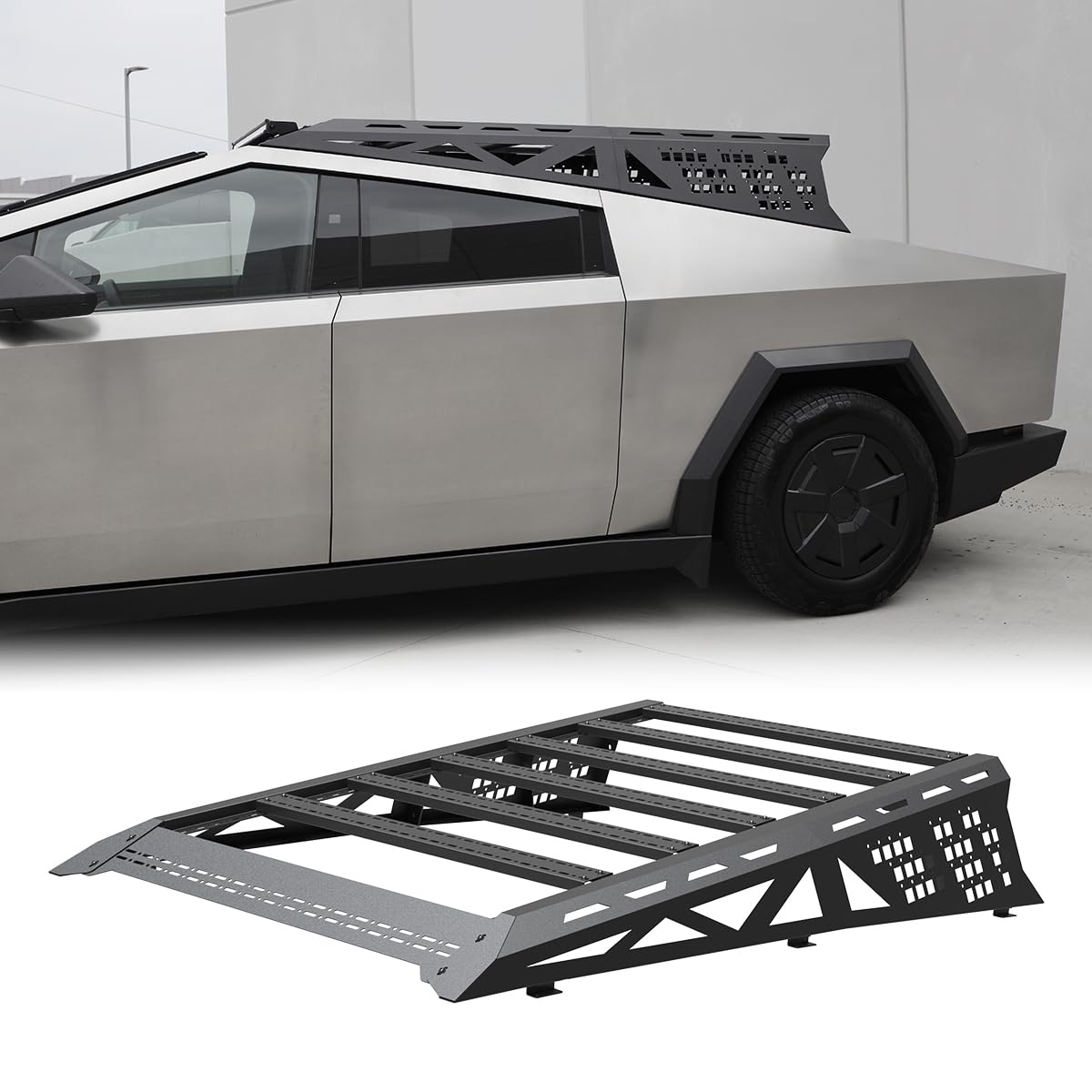 WOLFSTORM Cargo Rack for Tesla Cybertruck 2024 2025 2026, Roof Rack, Bed Rack for Tesla Cybertruck Accessories (Front+Middle)