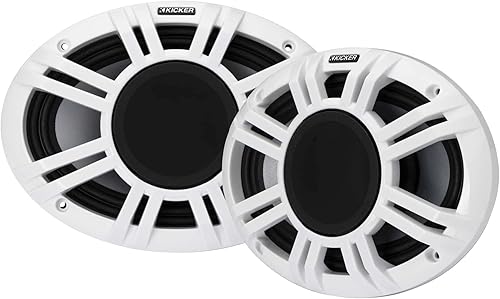 Miniatura 4 de Kicker 48KMXL69 6x9 4-Ohm RGB LED KMXL Altavoces coaxiales marinos cargados con bocina, par
