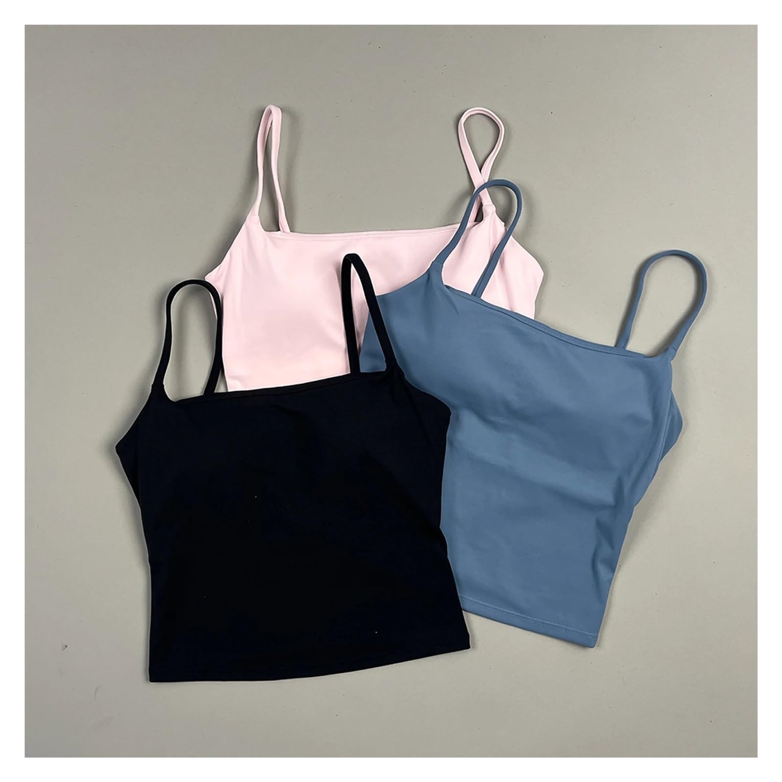 Top da Yoga Canotta Sportiva da Donna con Spalline Sottili, Reggiseno Sportivo Yoga, Canottiera Push-up, Top Palestra for Allenamento e Corsa