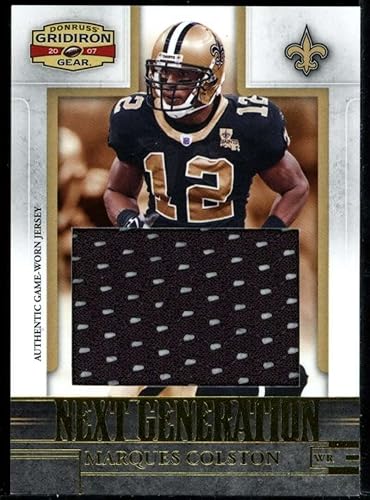 Marques Colston Card 2007 Gridiron Gear Next Generation Jerseys Jumbo Swatch #21