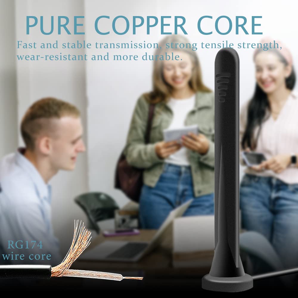 2 stuks 5G LTE antenne, signaalversterker, omnidirectionele netwerkantenne, SMA TS9-stekker, 5 dbi magneetvoetantenne met 3 m kabel, voor 3G/4G/5G/GSM/GPRS router, IoT-gateway, Smart Home
