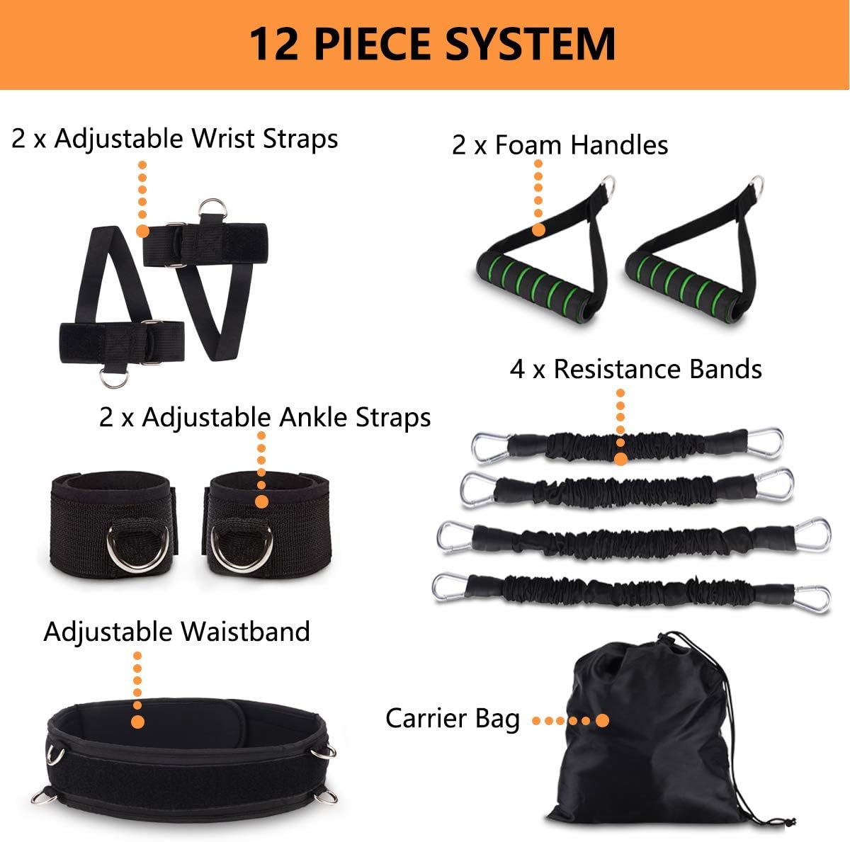 Boxing Resistance Bands MMA Boxing Training Equipment Gear with Handles/Ankle Cuff/Belt for Men,Shadow Boxing Accessories for Kicks Full Body Fitness Exercise Workout to Enhance