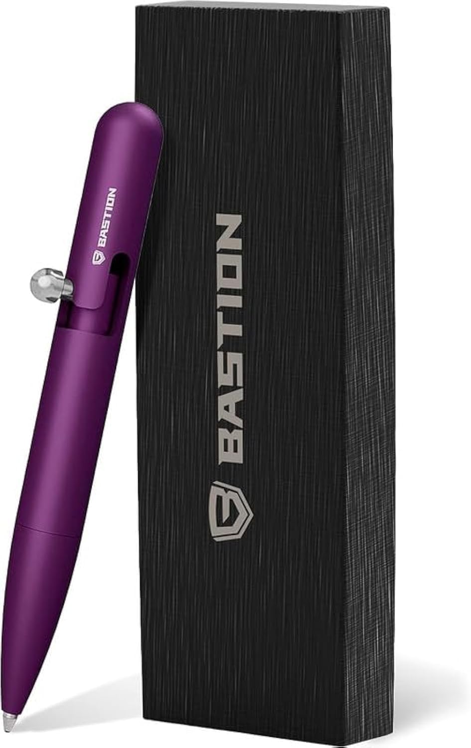 BASTION® Luxury Mini Bolt Action Pen, Lightweight Aluminum EDC Pen with Fine Tip, Professional Ballpoint Pen for School and Work - Purple