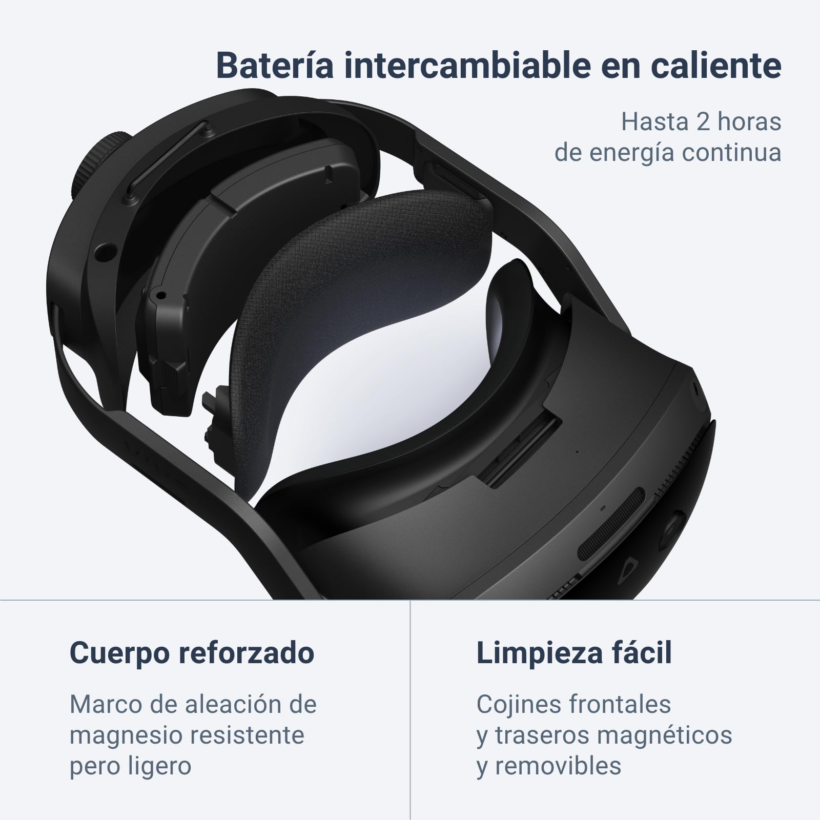 HTC Vive Focus Vision: Auriculares VR para PC y Realidad Mixta + Controladores, Negro, Compatible con el Modo DisplayPort, Compatible con Ordenador Personal, Vive OS