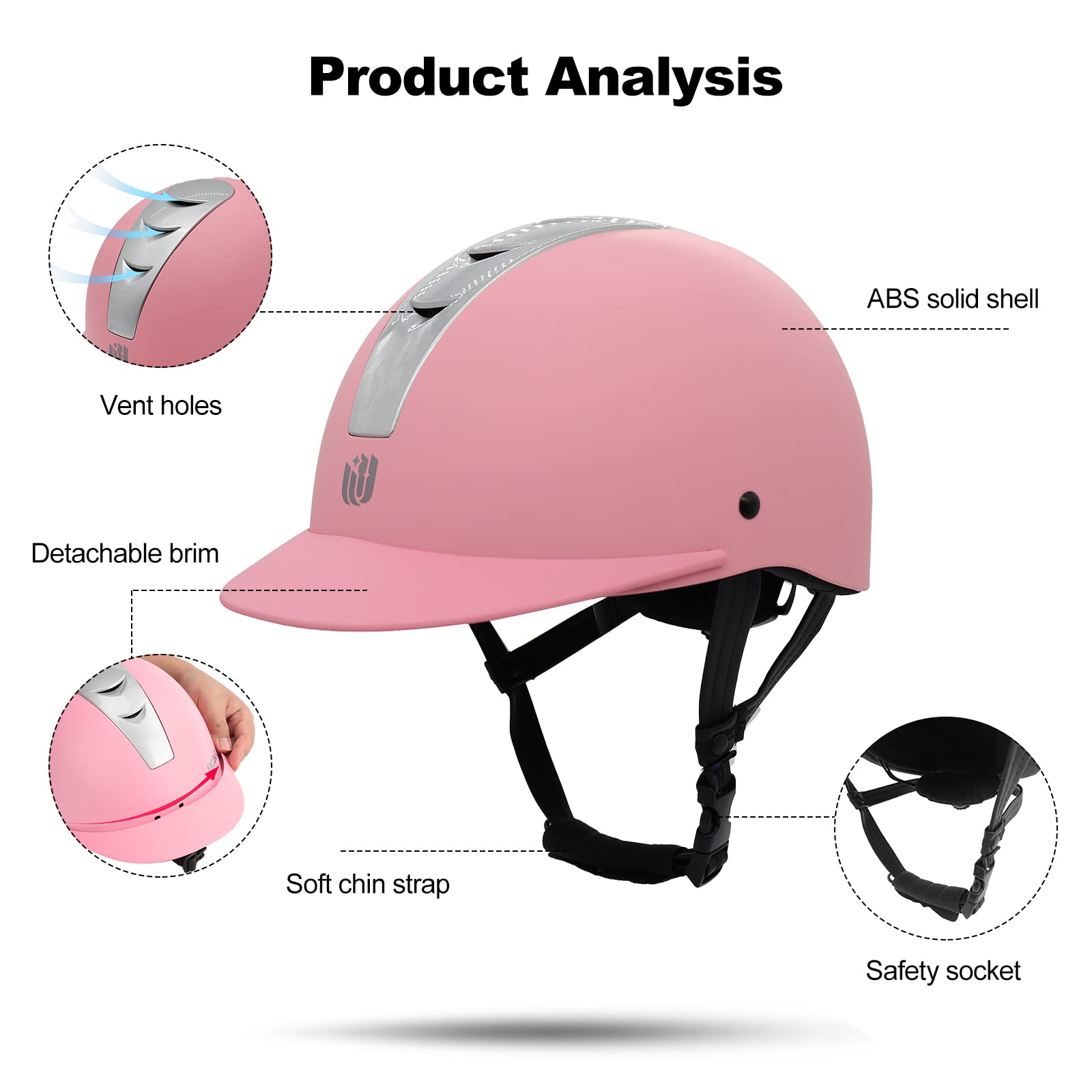 Casco de Equitación, Casco de Montar Ajustable Unisex Adulto, Casco de Equitación Infantil, Protección para Todos Los Jóvenes Entusiastas de La Equitación